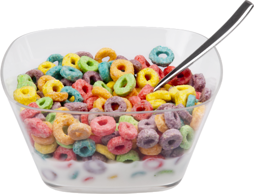 Colorful Fruit Loop Cerealin Bowl