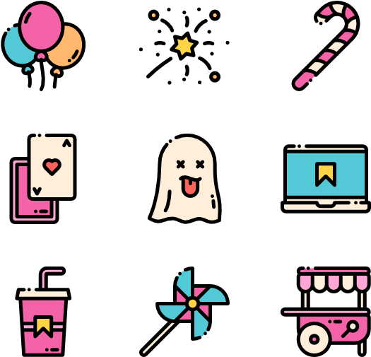 Colorful Fun Icons Set