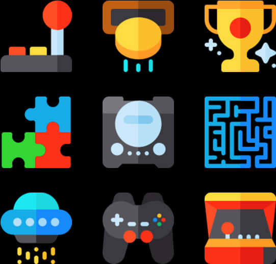 Colorful Game Icons Set