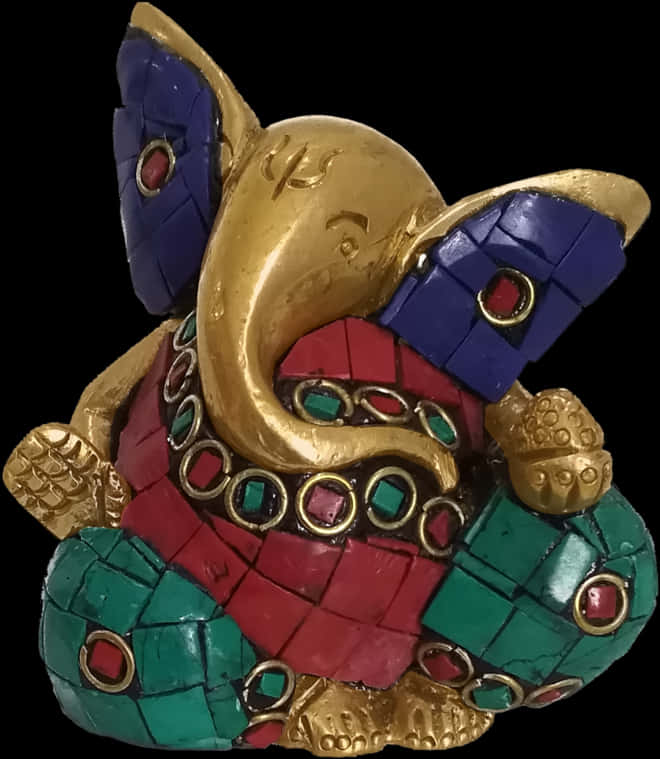 Colorful Ganesh Idol Decorative Art Piece