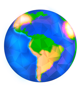 Colorful Geometric Earth Globe