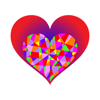 Colorful Geometric Heart Design