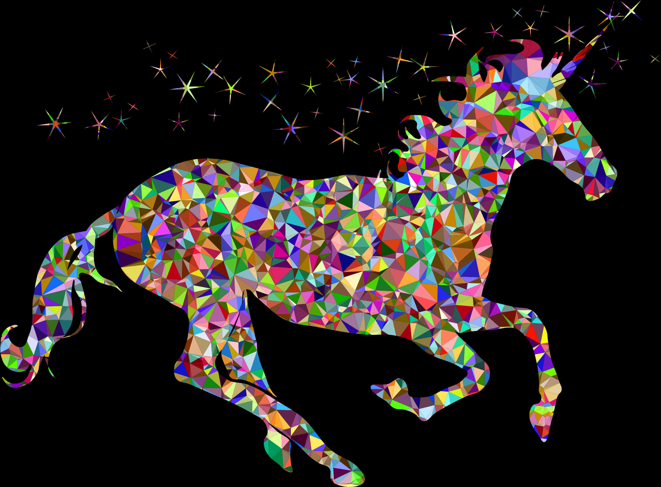 Colorful Geometric Unicorn