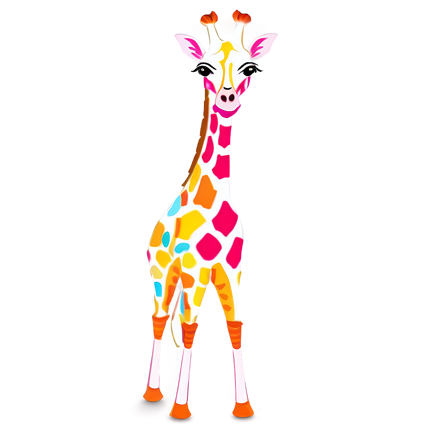 Colorful Giraffe Illustration Png Uug