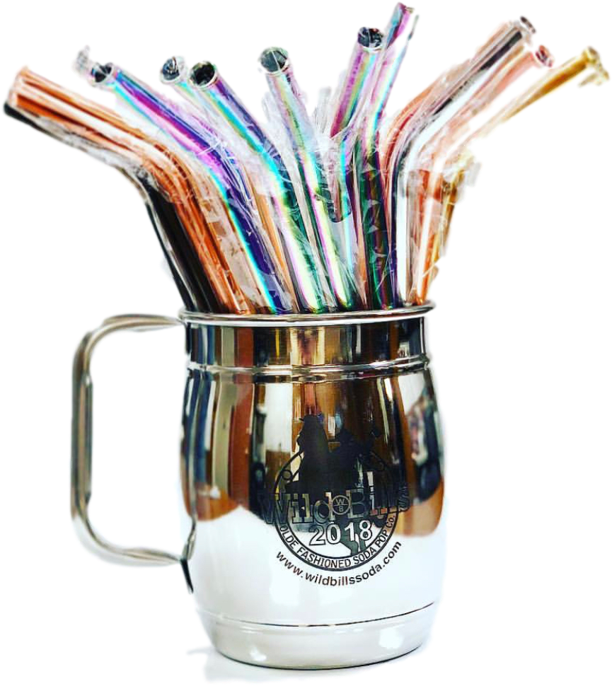 Colorful Glass Strawsin Mug