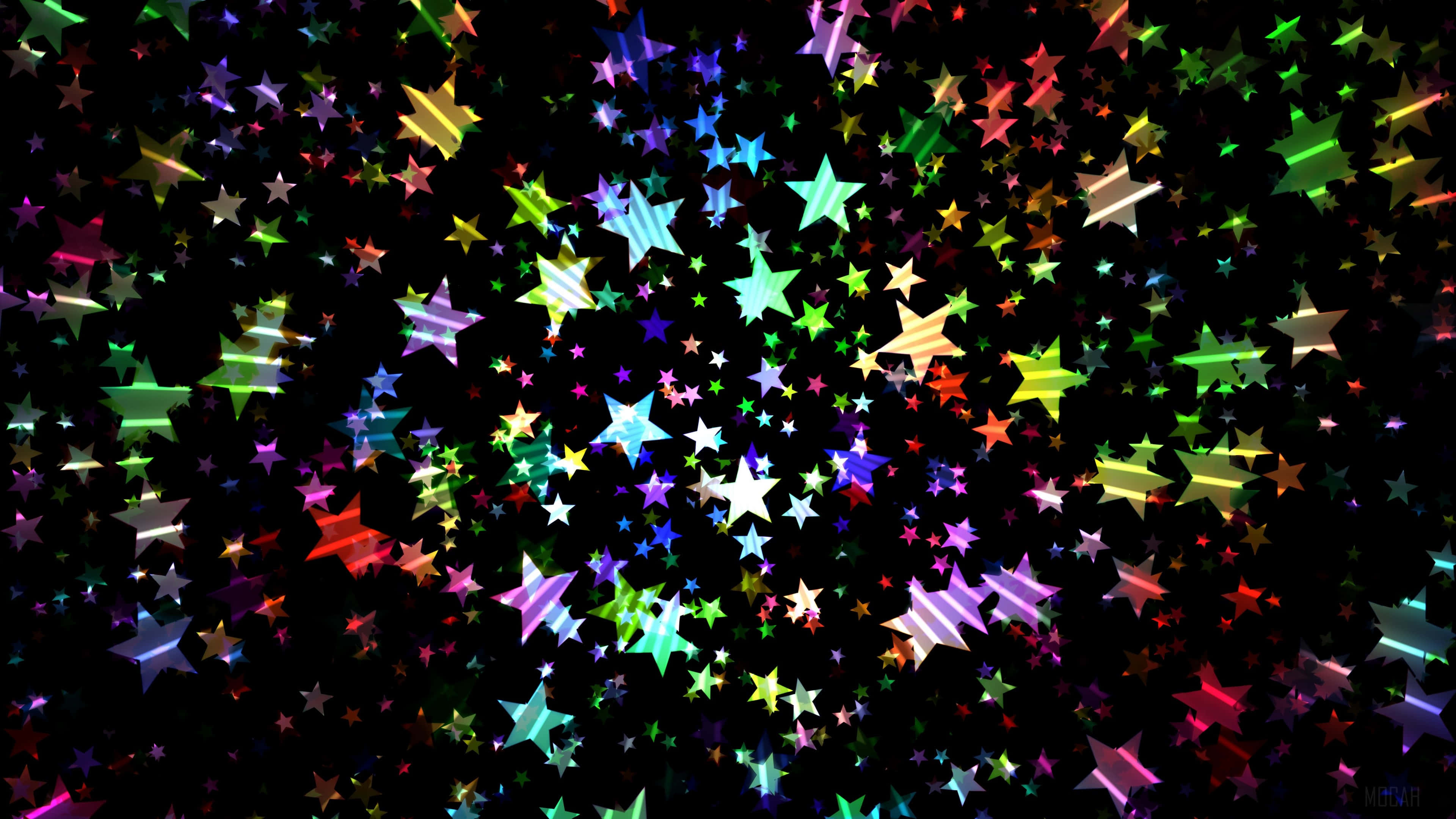 Colorful Glittering Stars Background