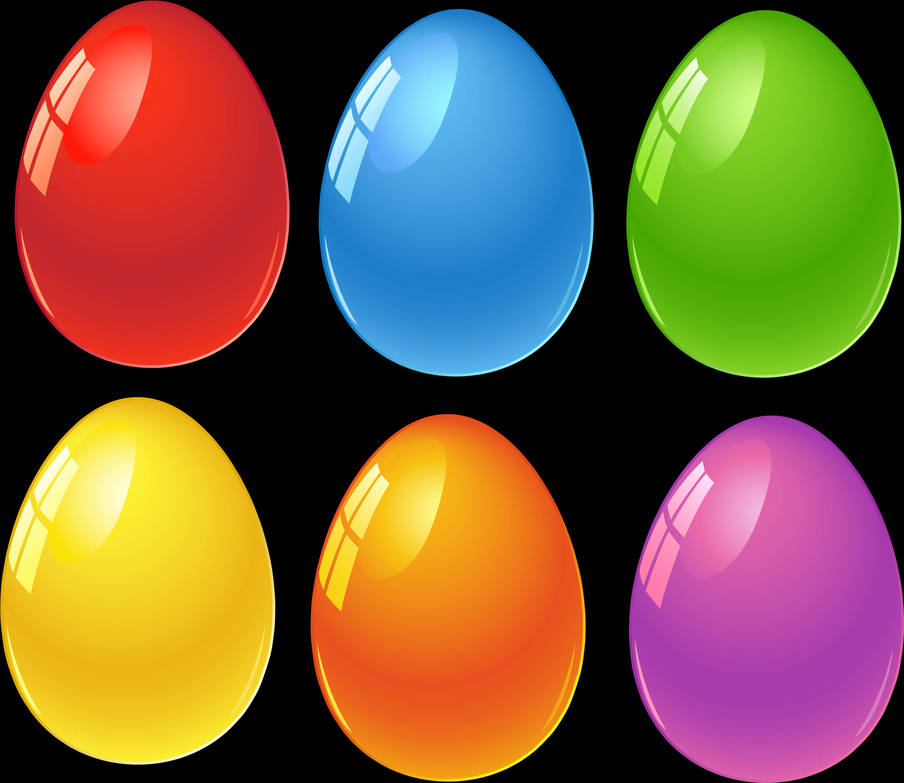 Colorful Glossy Easter Eggs