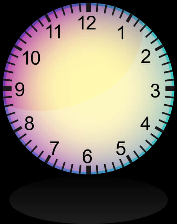 Colorful Gradient Clock Face