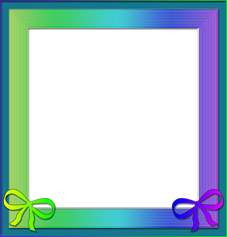 Colorful Gradient Framewith Bows