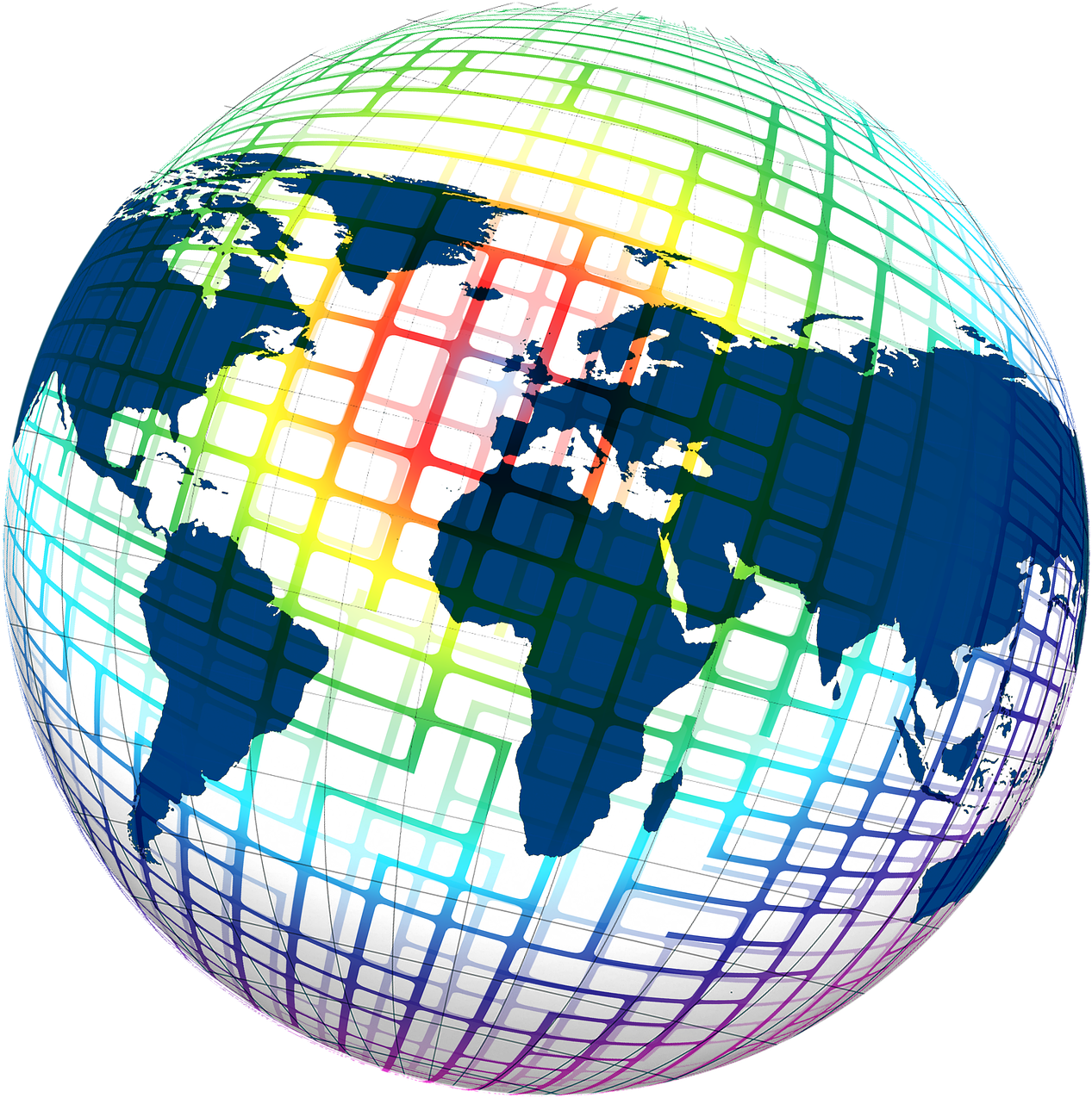 Colorful Grid Globe Illustration
