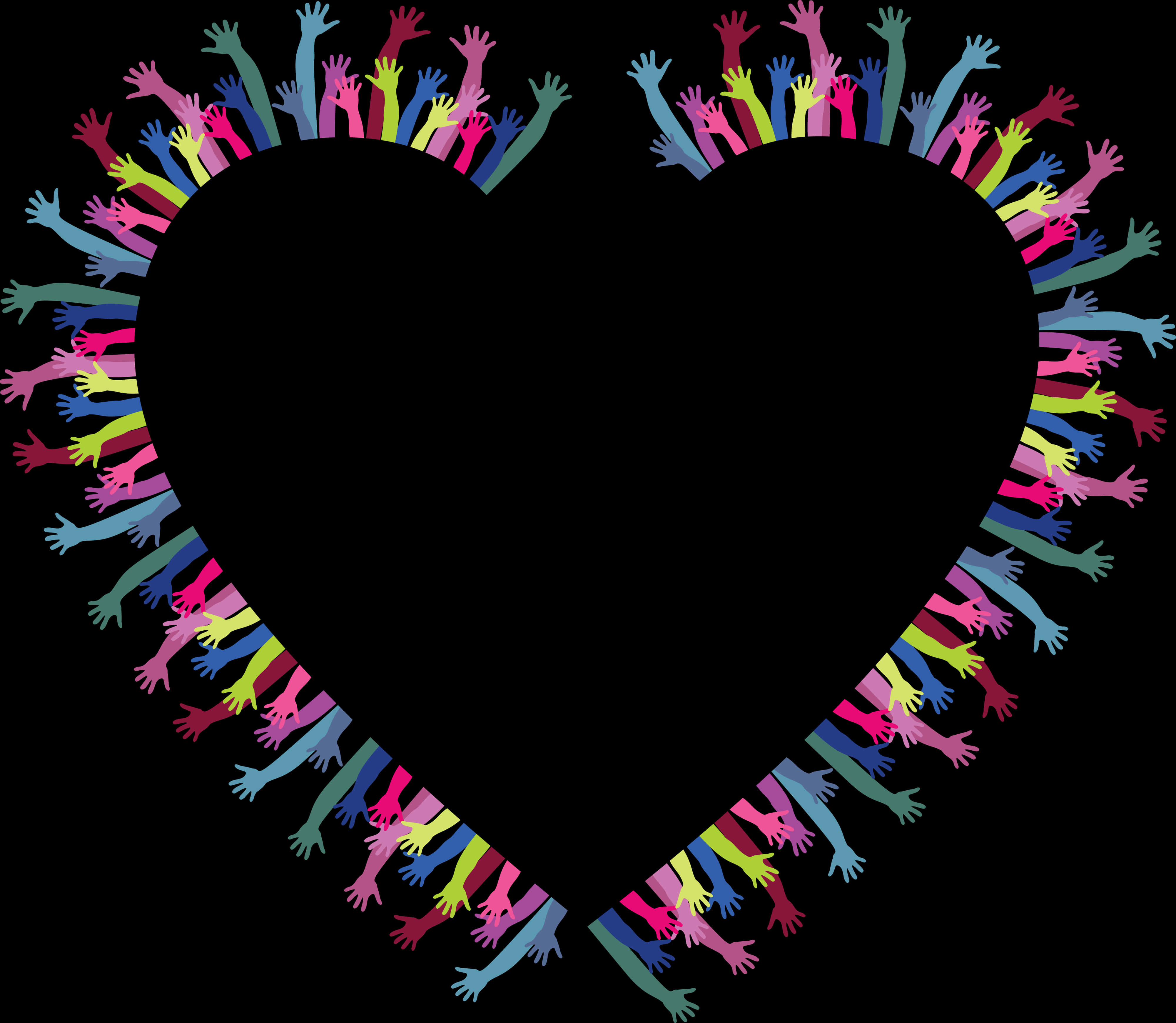 Colorful Hands Heart Clipart