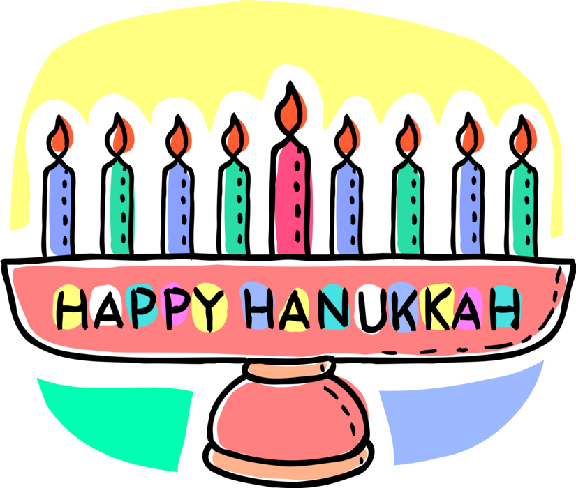 Colorful Hanukkah Menorah Illustration
