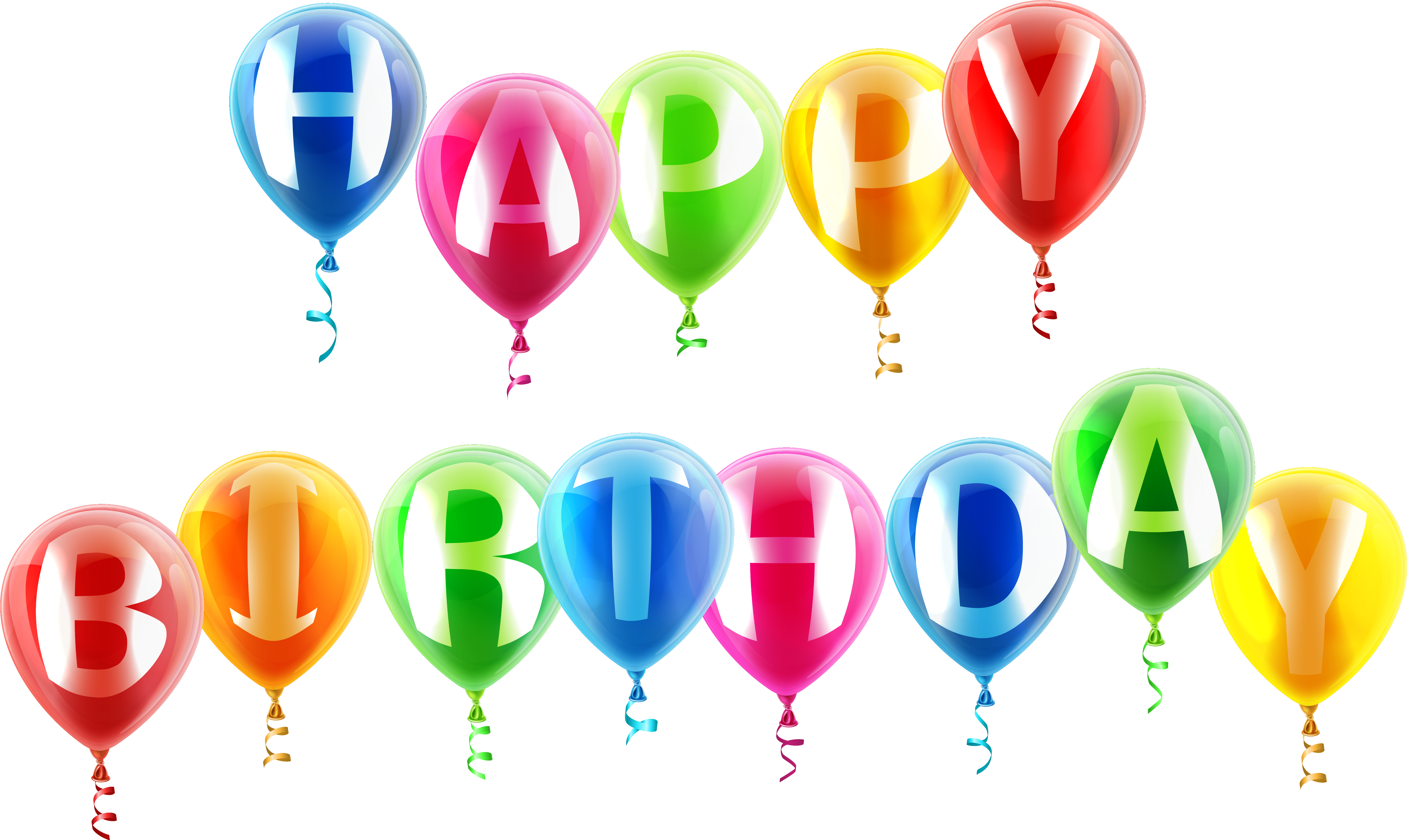 Colorful Happy Birthday Balloons