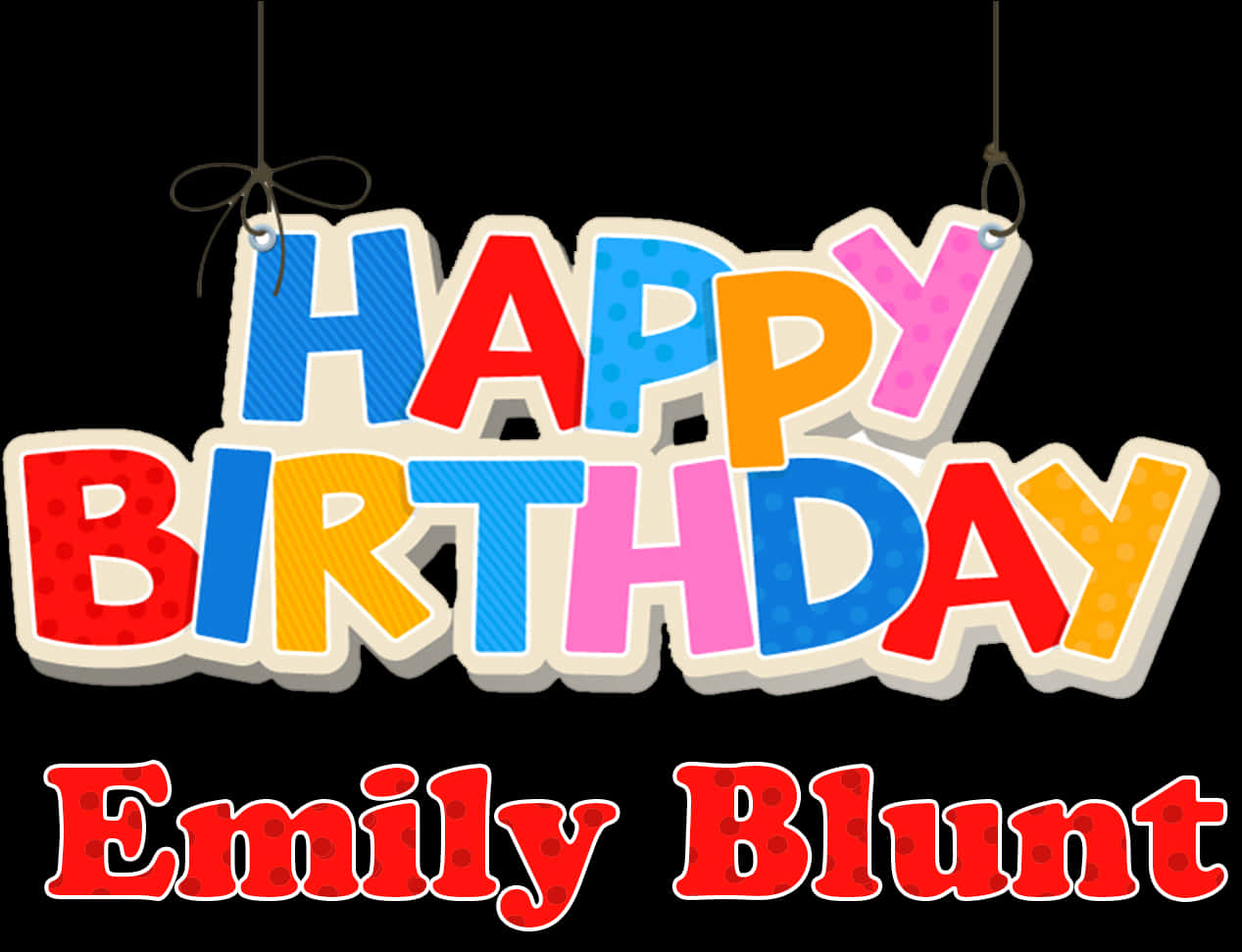 Colorful Happy Birthday Emily Blunt Banner