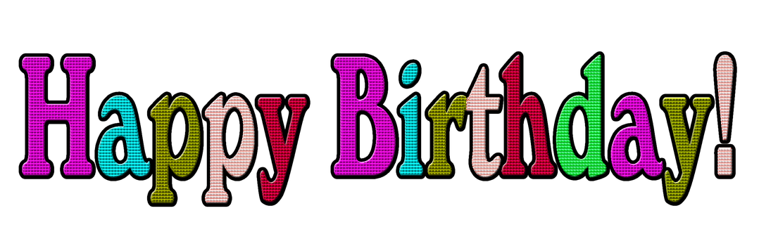 Colorful Happy Birthday Text