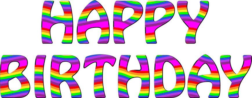 Colorful Happy Birthday Text