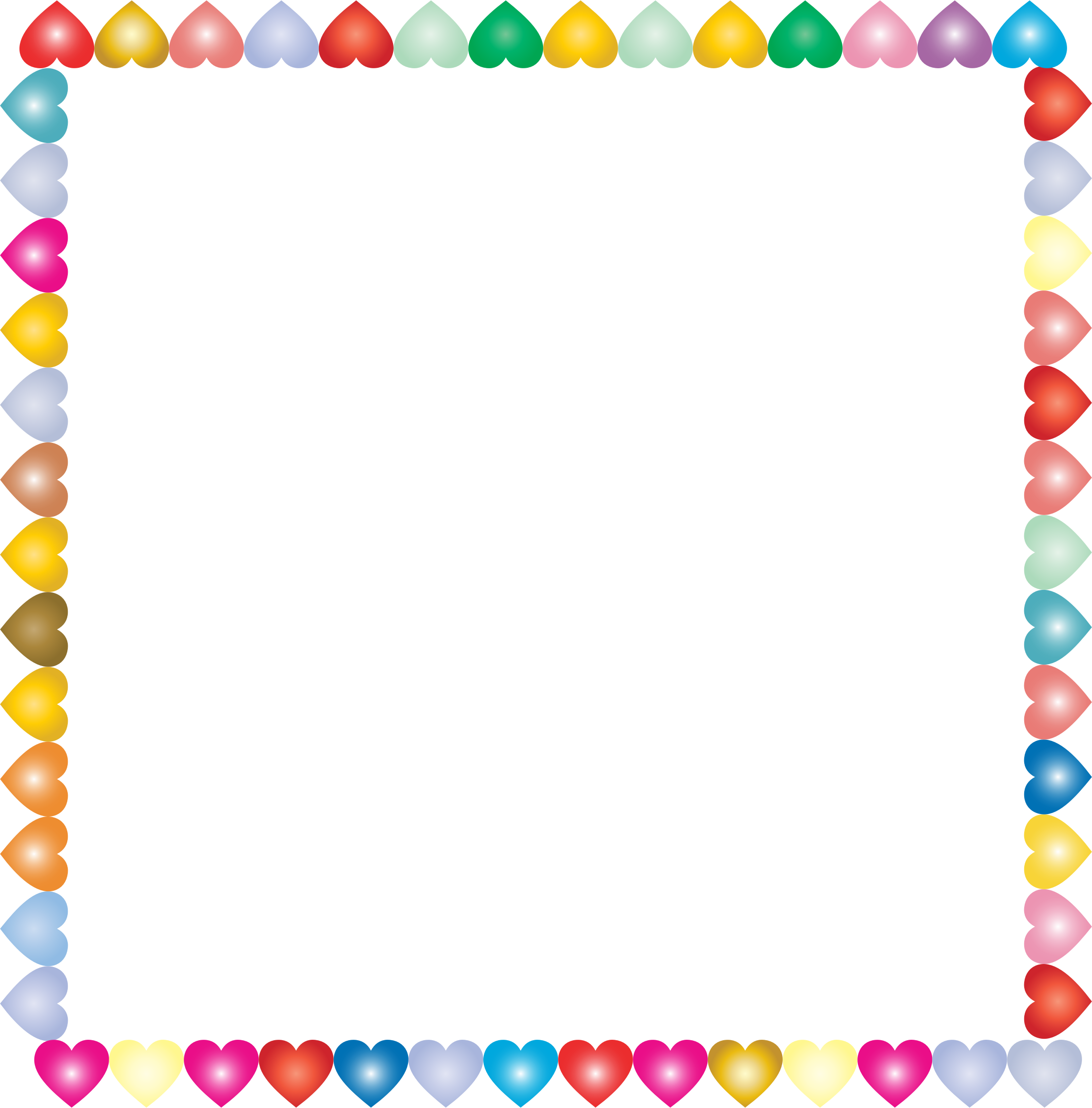 Colorful Heart Border Frame