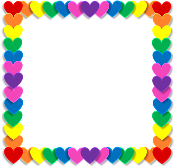 Colorful Heart Border Valentines Frame