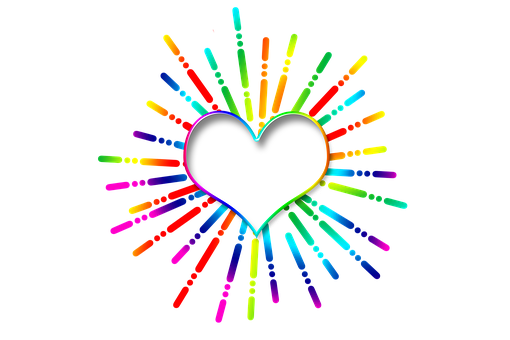 Colorful Heart Explosion Graphic