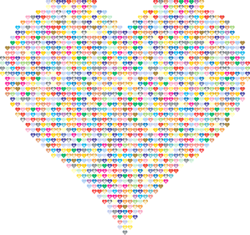 Colorful Heart Mosaic Pattern