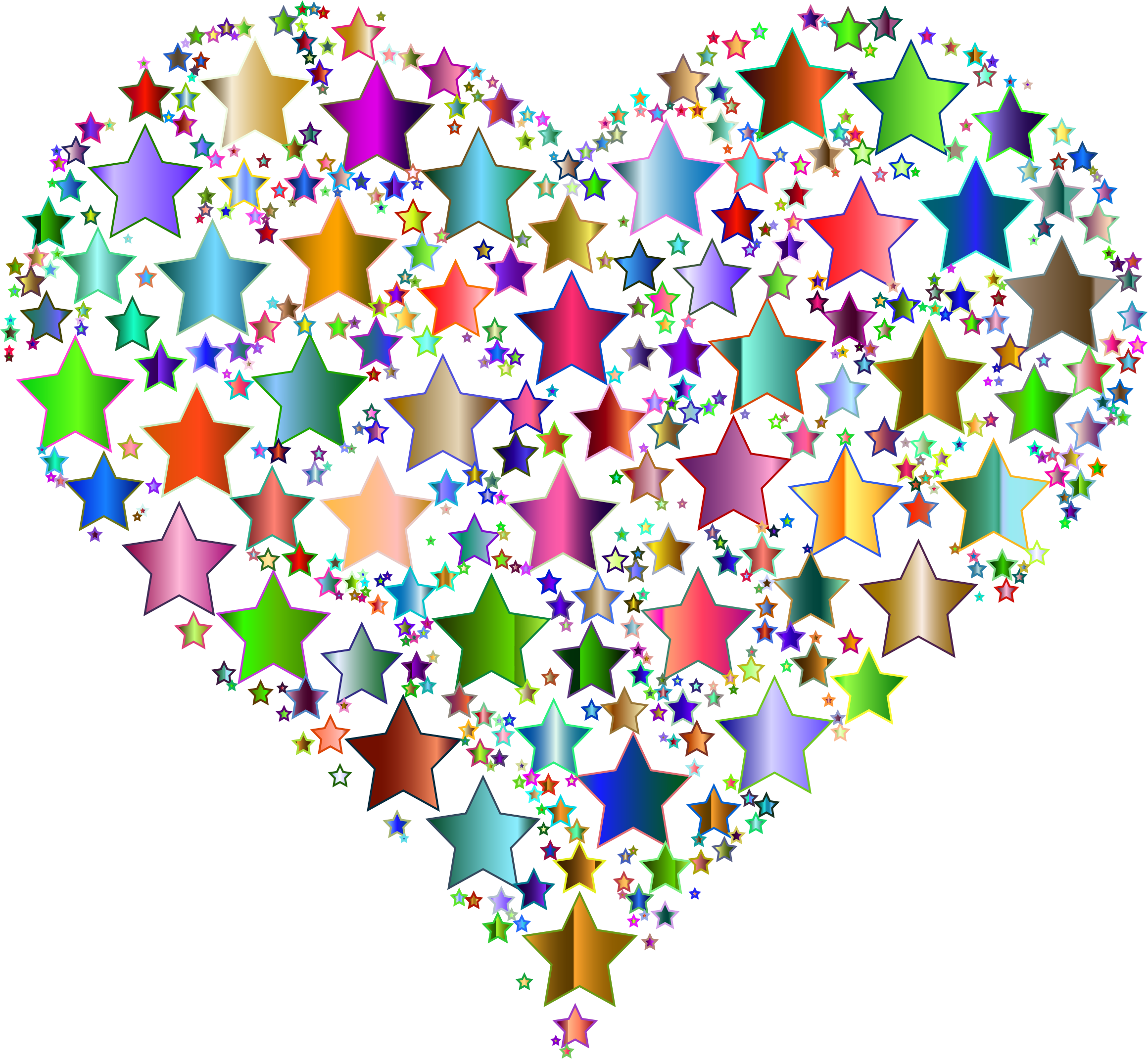 Colorful Heart Shaped Star Cluster