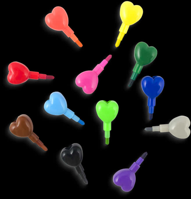 Colorful Heart Shaped Whistles