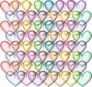 Colorful Hearts Array Valentines Background