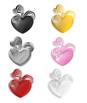 Colorful Hearts Artistic Design