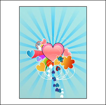 Colorful Hearts Explosion Graphic