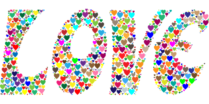 Colorful Hearts Love Graphic