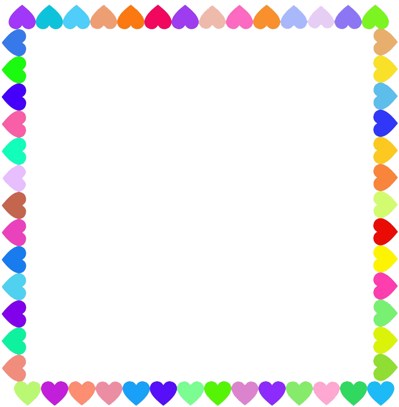 Colorful Hearts Valentine Border