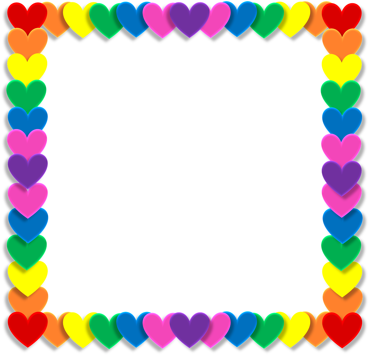 Colorful Hearts Valentine Border