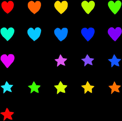 Colorful Heartsand Stars Pattern