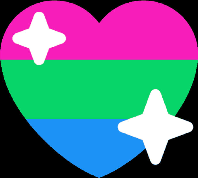 Colorful Heartwith Stars