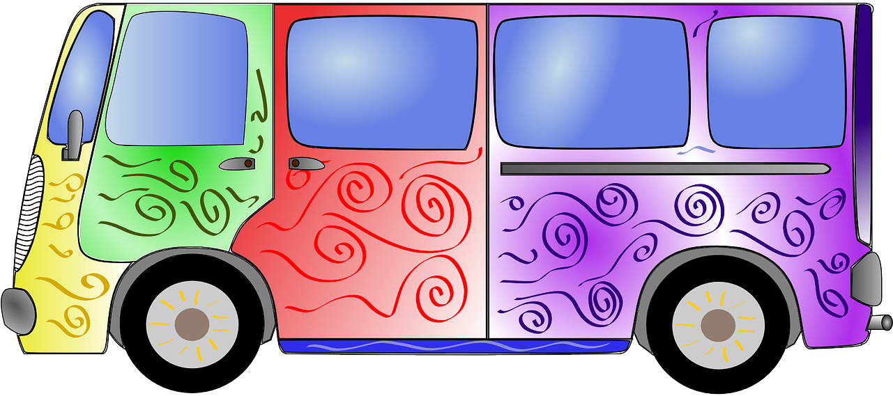 Colorful Hippie Van Illustration