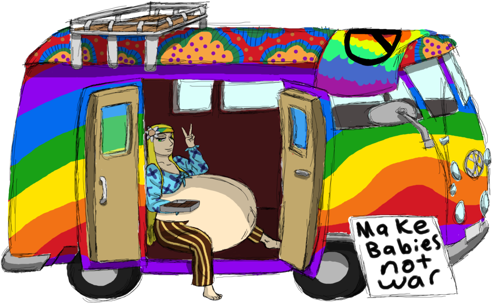 Colorful Hippie Vanand Peace Sign