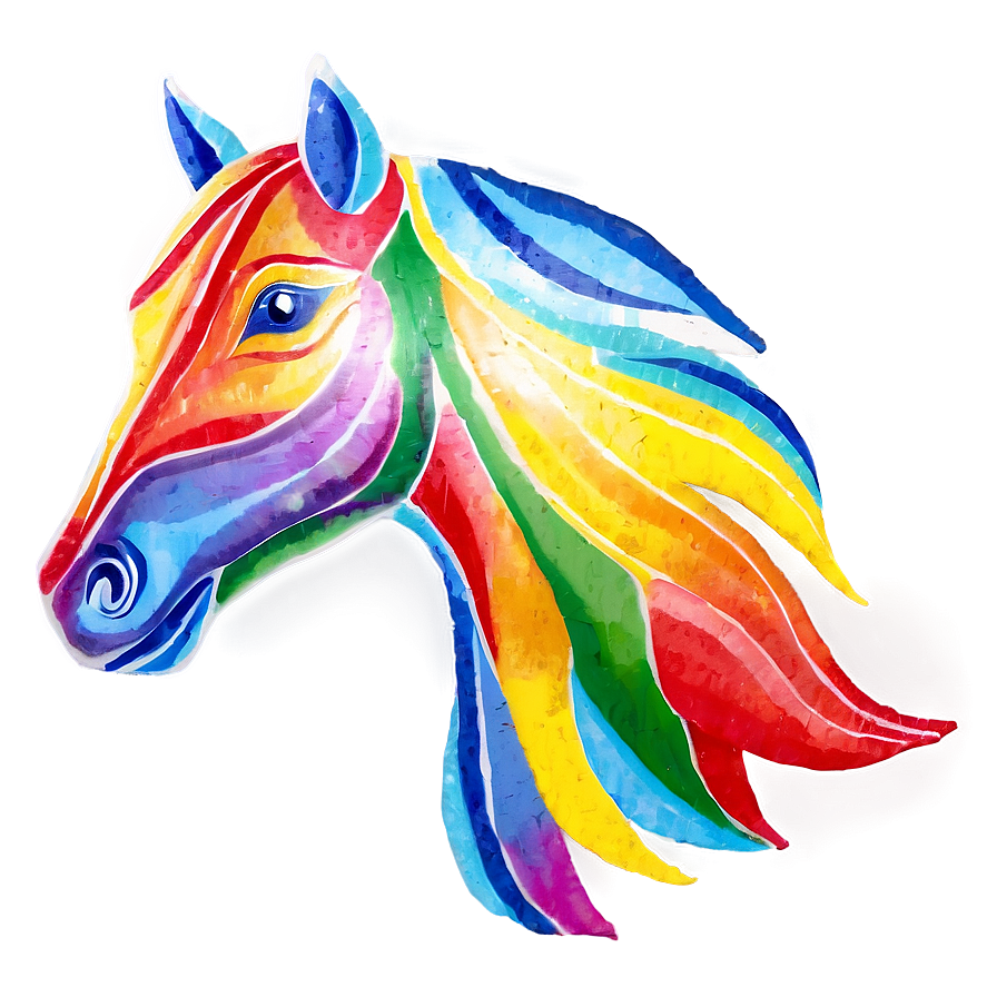 Colorful Horse Head Mural Png Fgf58