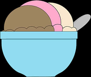 Colorful Ice Cream Bowl Clipart