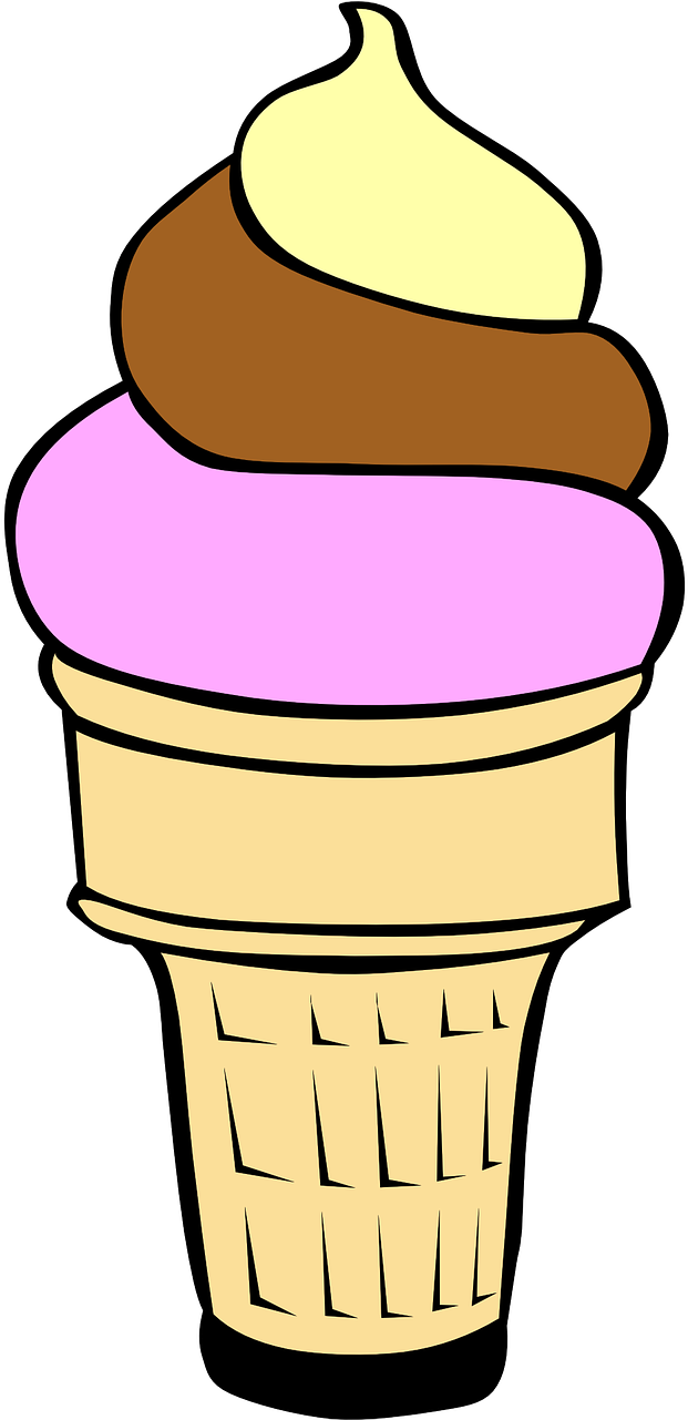 Colorful Ice Cream Cone Illustration