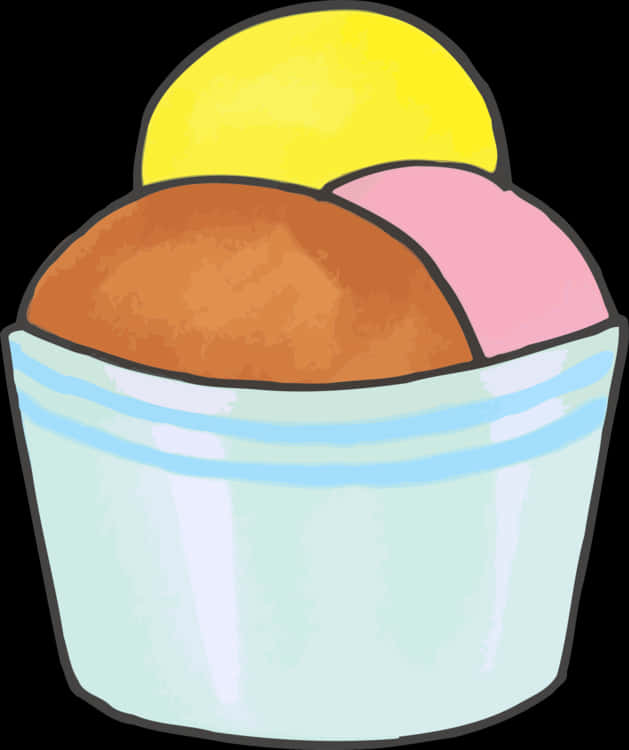 Colorful Ice Cream Scoops Clipart