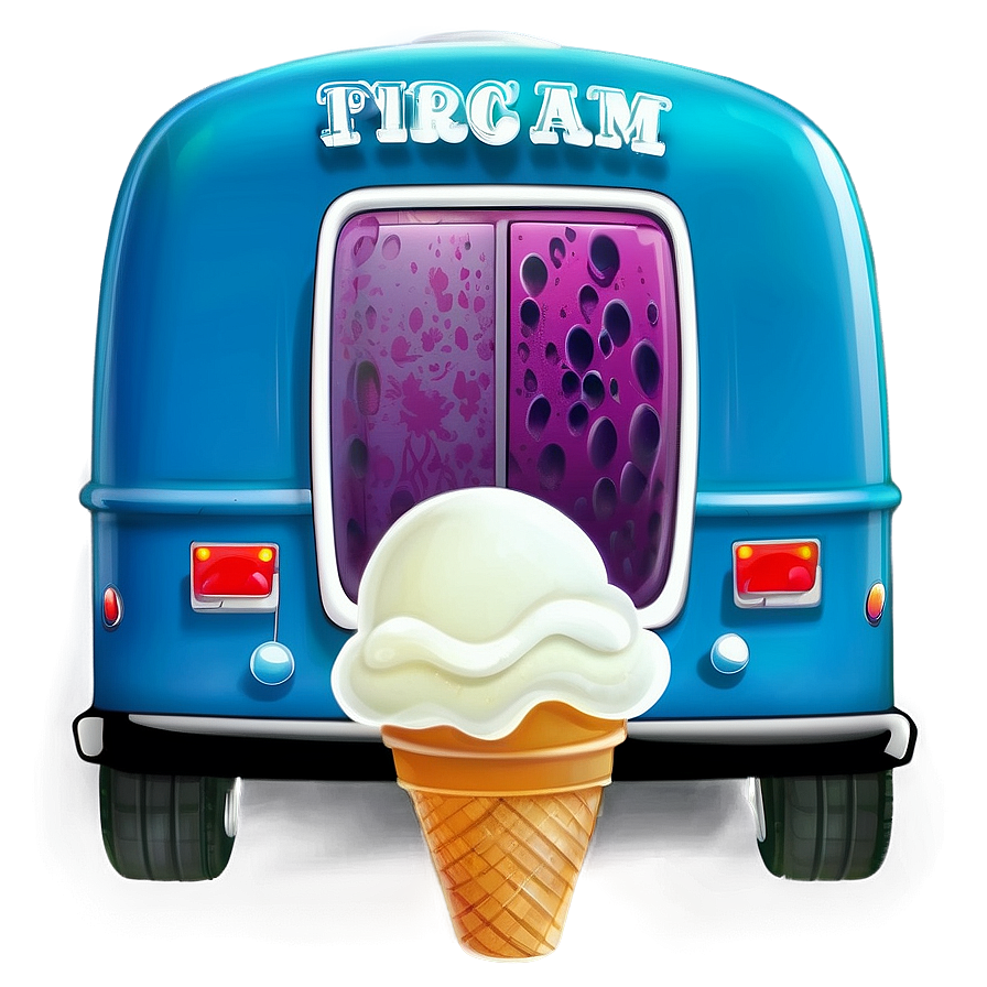 Colorful Ice Cream Truck Art Png Mbw