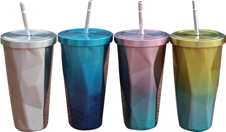 Colorful Insulated Tumblerswith Straws