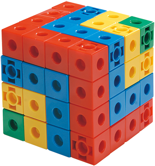 Colorful Interlocking Blocks Cube