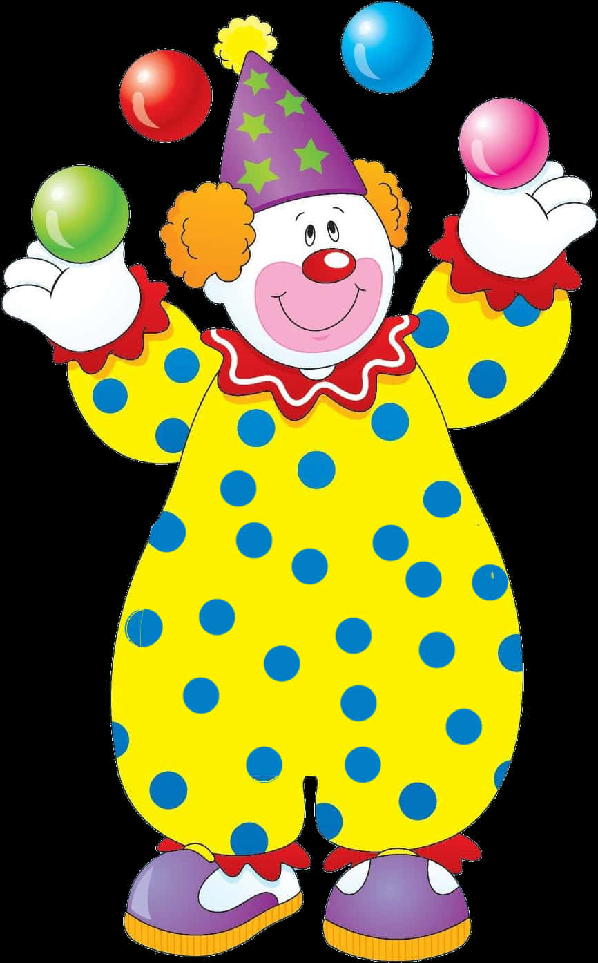 Colorful Juggling Clown Cartoon