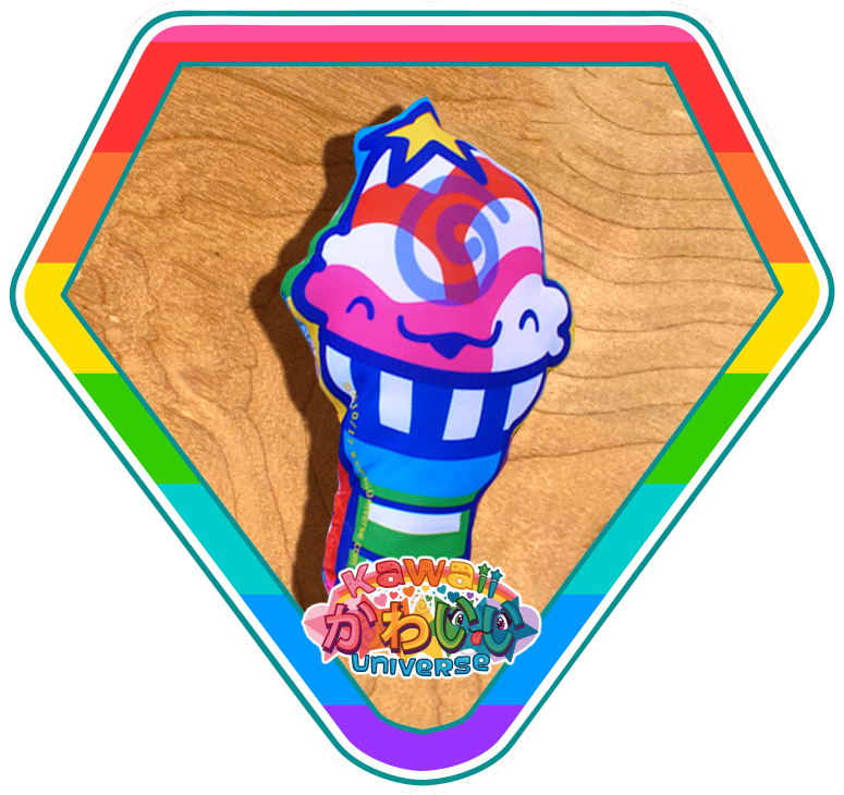 Colorful Kawaii Ice Cream Cone Artwork