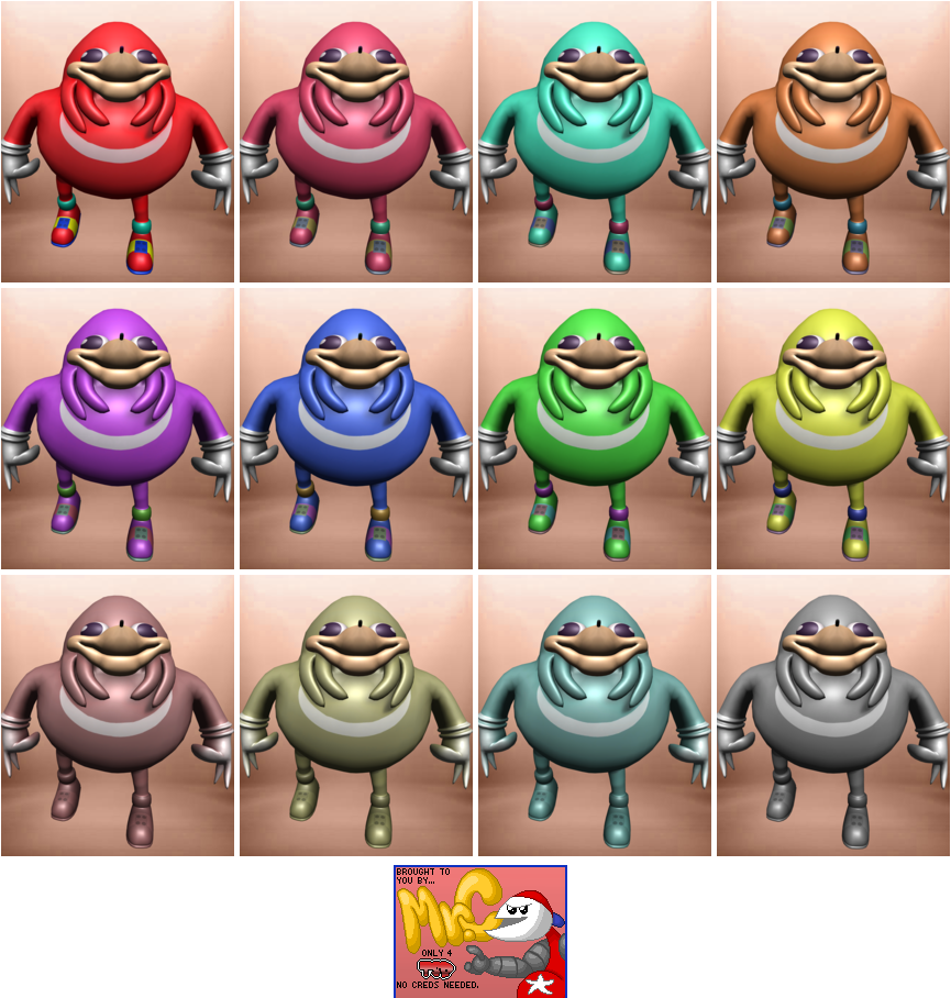 Colorful Knuckles Variants