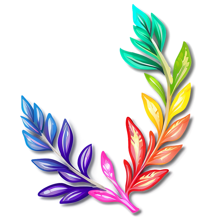 Colorful Laurel Decoration Png Eet36