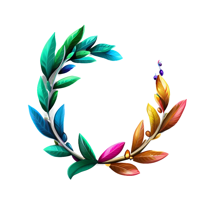 Colorful Laurel Decoration Png Eff73