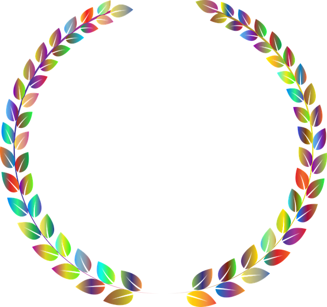 Colorful Laurel Wreath Graphic