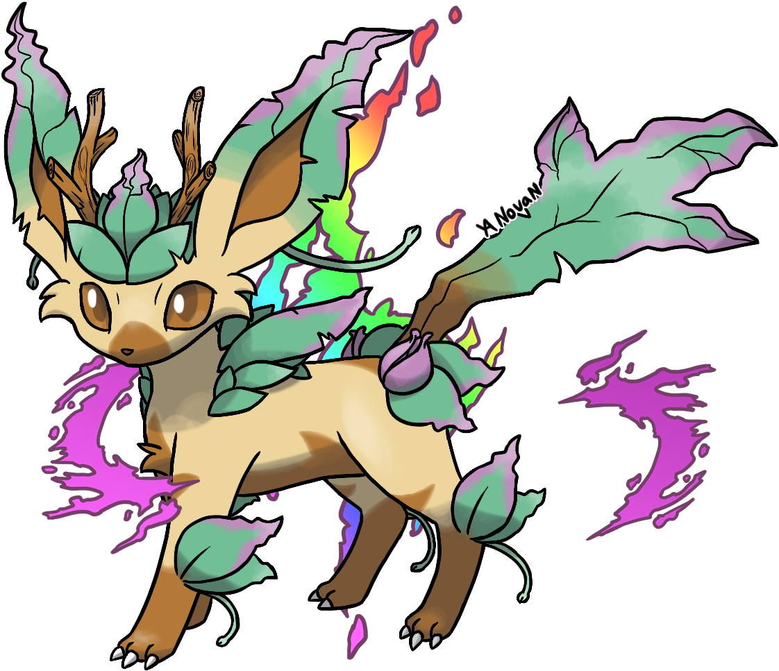 Colorful Leafeon Fan Art